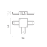 Соединитель трековый LIGHTSTAR BARRA 502137-P однофазный